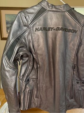 Harley-Davidson Black Embossed Leather Riding Jacket